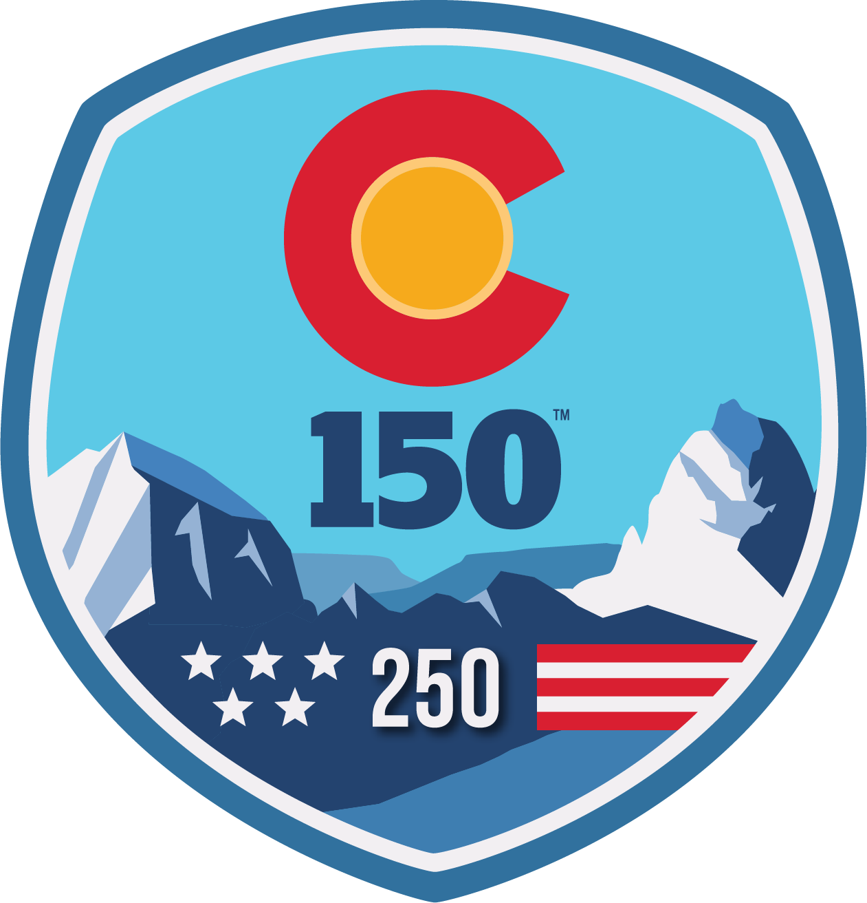 Colorado 150 America 250 logo