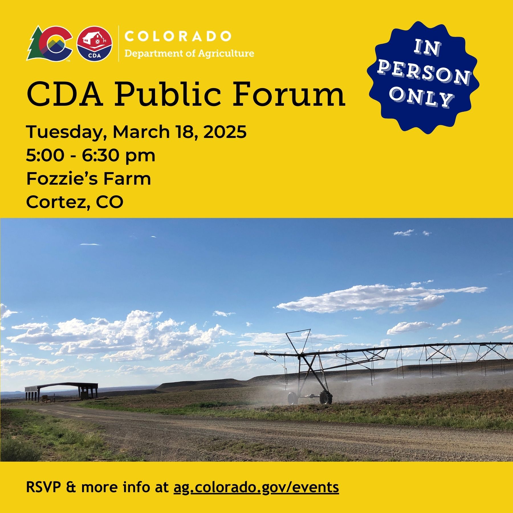 CDA Public Forum in Cortez on Tuesday, March 18