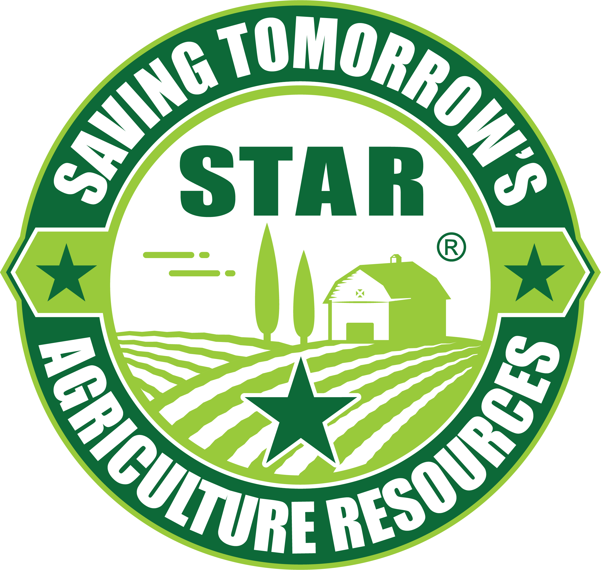 The STAR logo reads "Saving Tomorrow's Agricultural Resources" in a circle. With a drawn image of a farm and barn within the circle. 