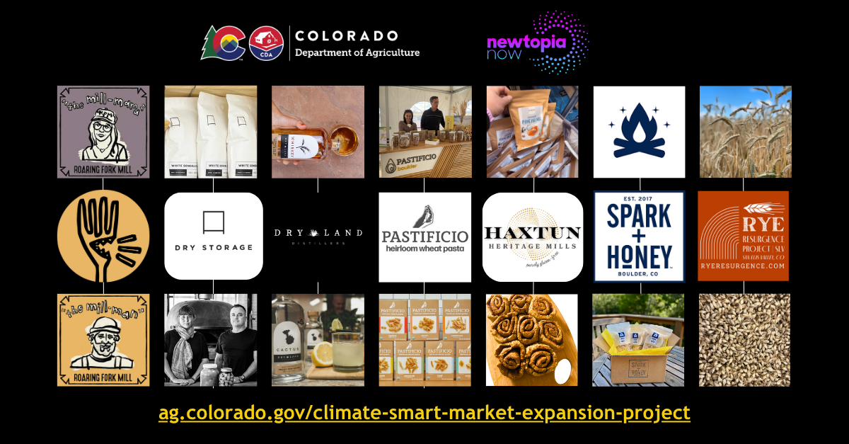 graphic displaying small icons of the six brands and images and their logos 
