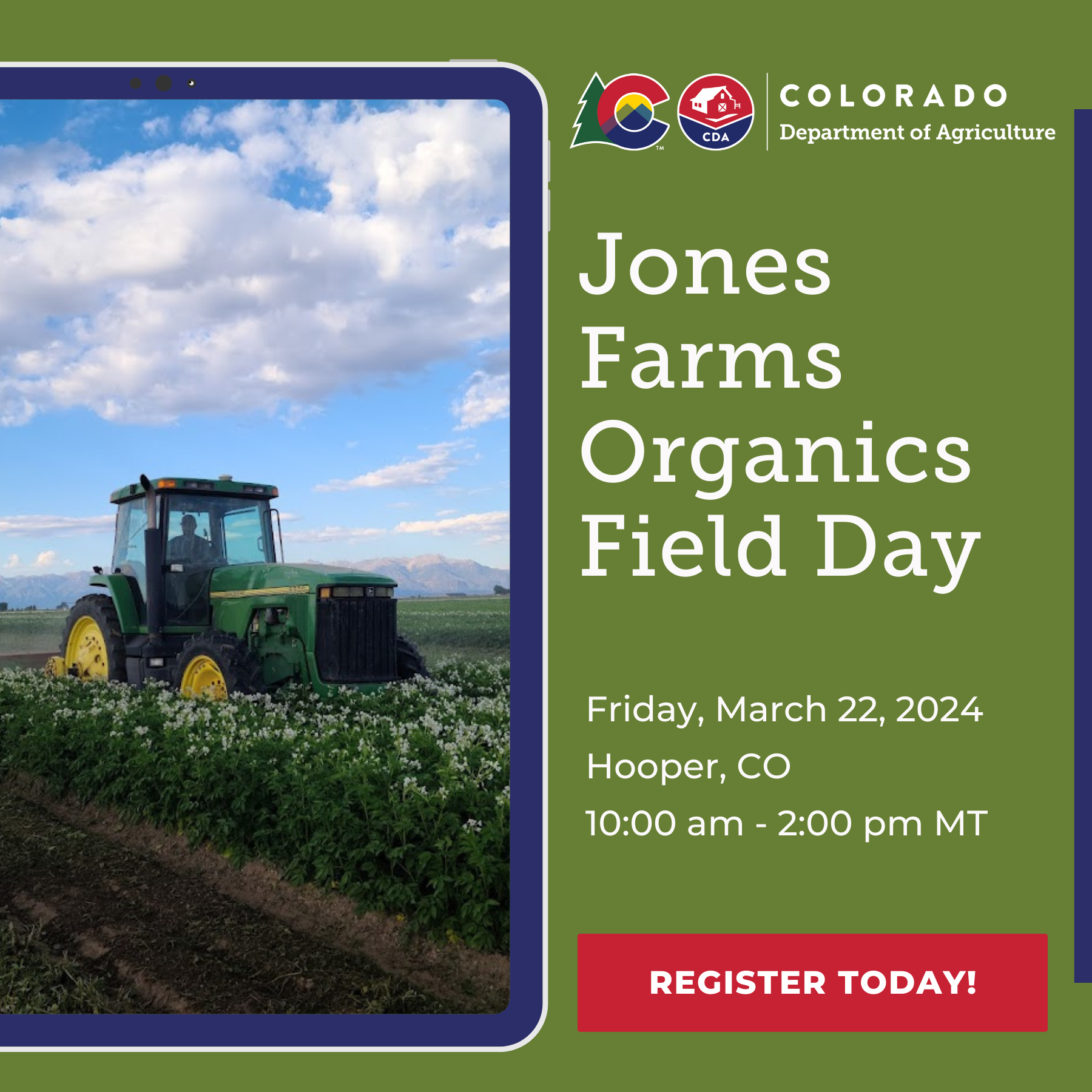 Jones Farms Organics Field Day Register Today