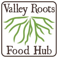 Valley Roots Food Hub Logo, depicting green roots
