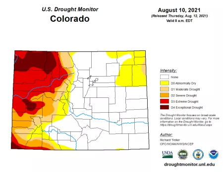 Colorado Drought August 2021