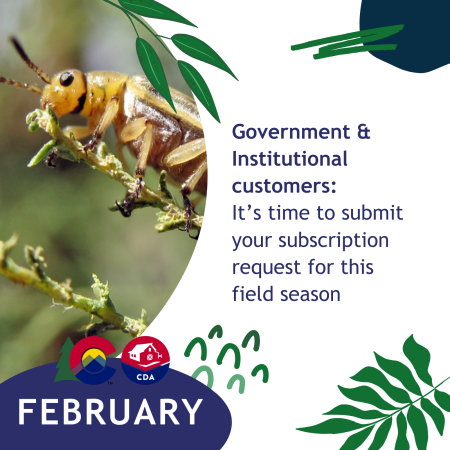 February: Government & Institutional customers: It’s time to submit your subscription request for this field season