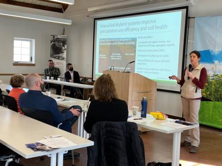 Meagan Schipanski, Assoc. Professor, Soil and Crop Sciences, Colorado State University, presents at the 2nd regional Colorado STAR event in Rocky Ford, CO, on Feb. 24, 2023