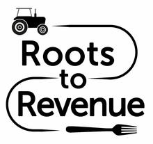 Roots to Revenue logo with tractor and fork